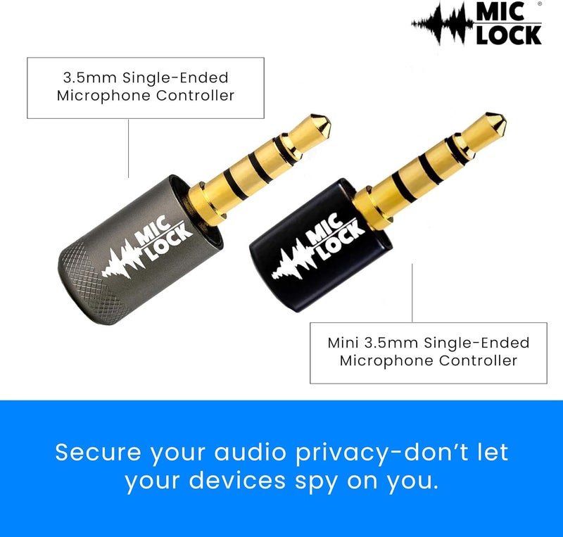Mic-Lock 3.5mm for Headphone Port - Microphone Audio and Data Security - Privacy Protector for Laptops, Smartphones, Tablets, and Computers (Black, Single Pack) - Image 1